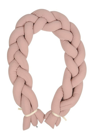 Babymatex Ochraniacz do łóżeczka Warkocz Muślin Różowy dł. 200cm