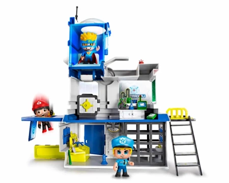 PinyPon Action - Zestaw „Komisariat” z 2 figurkami 7 cm i akcesoriami