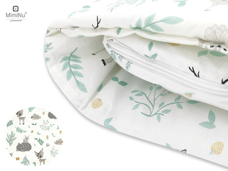 MimiNu Śpiworek od niemowlaka do przedszkolaka z poduszeczką Leśni Przyjaciele Mięta