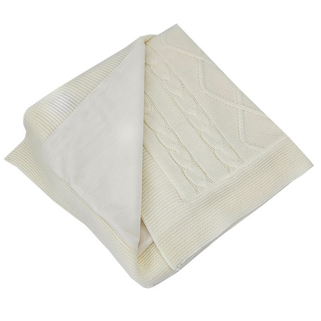 Eko Kaszmirowy kocyk z podszyciem futerkowym ECRU