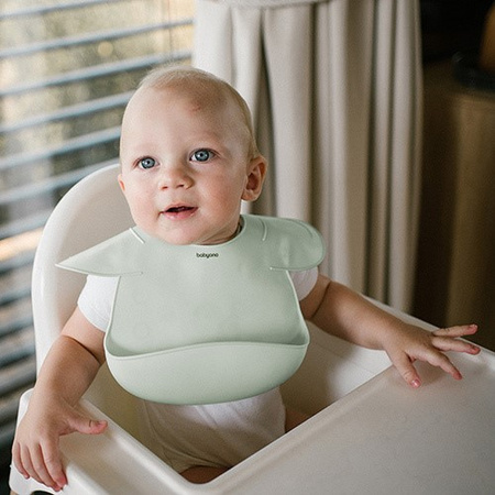 Babyono Silikonowy śliniak z regulowanym zapięciem, miętowy