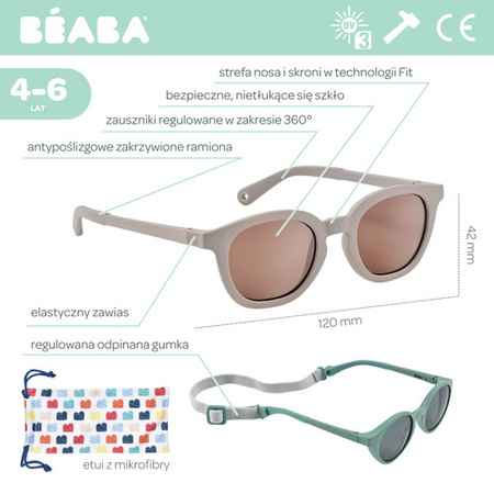 Beaba Okulary przeciwsłoneczne dla dzieci 4 - 6 lat Sunny - Velvet grey
