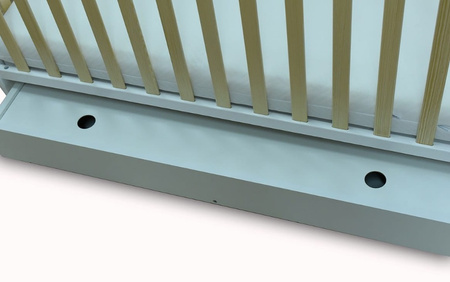 Łóżeczko JAŚ Deluxe BIAŁY-SOSNA z funkcją tapczanika oraz szufladą (120x60)