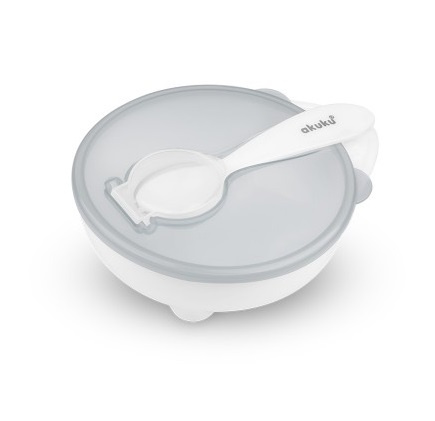 Akuku Miseczka z łyżeczką Biała A0424