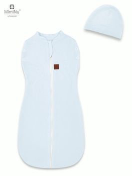 MimiNu Otulaczek 2 w 1 dla noworodka "TEDDY" Baby Blue 0 - 3 m