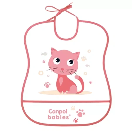 Canpol babies Miękki Śliniak zmywalny Cute Animals Kotek