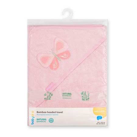 Babyono Okrycie kąpielowe bambusowe - ręcznik z kapturkiem NATURAL BAMBOO 100X100cm