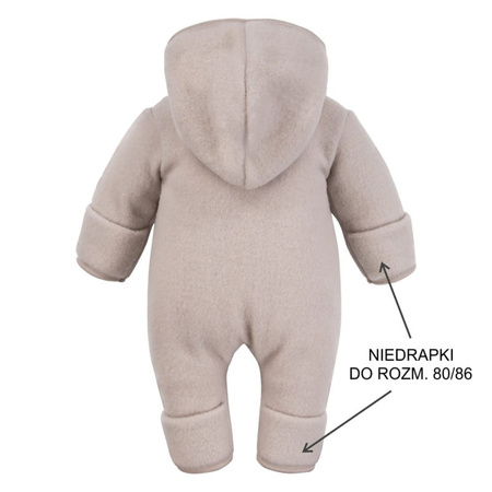 Eevi Kombinezon z kapturem z wełna Merino beżowy 56 - 62