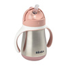BEABA Bidon niekapek ze słomką termiczny 250 ml Old Pink