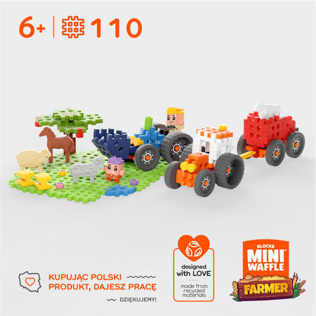 Marioinex Mini Waffle Farmer - Traktory i Wypasiona Łąka