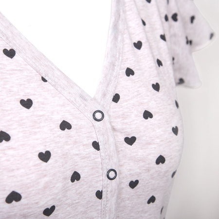 Eevi Koszula ciążowa Linda beżowa w serduszka L