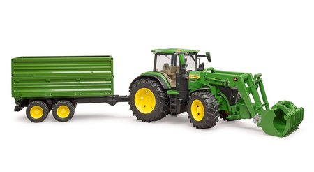 Bruder 03155 Traktor John Deere 7R 350 z ładowaczem i przyczepą