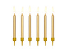 Świeczki urodzinowe gładkie, złoty, 6cm (1 op. / 6 szt.)