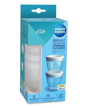 Canpol babies Pojemniki do przechowywania pokarmu 4 szt. 180ml