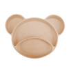 Canpol Babies Silikonowy trójdzielny talerzyk z przyssawką MIŚ Beige