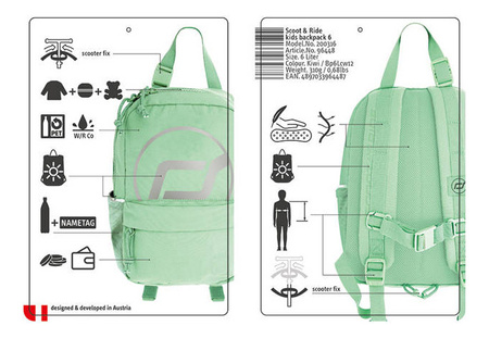 SCOOTANDRIDE Plecak na hulajnogę dla dzieci Kiwi