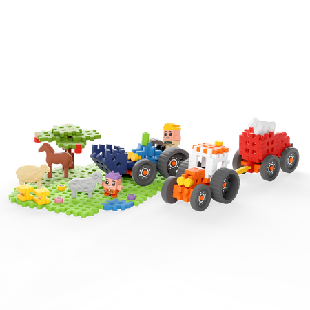 Marioinex Mini Waffle Farmer - Traktory i Wypasiona Łąka