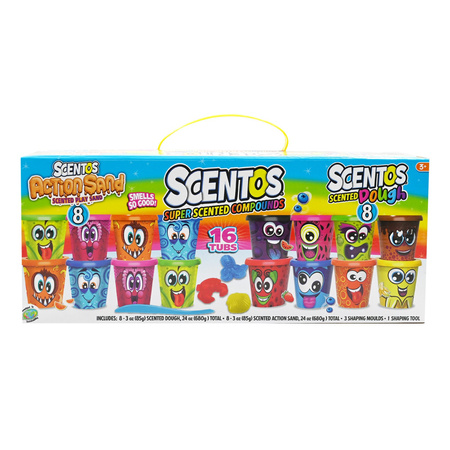 Scentos Pachnący Zestaw - Ciastolina 8szt. + Piasek Kinetyczny 8szt.