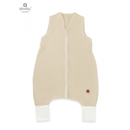 MimiNu Śpiworek do spania z nogawkami LETNI "S" Muślin Bawełniany Ciepły Beż