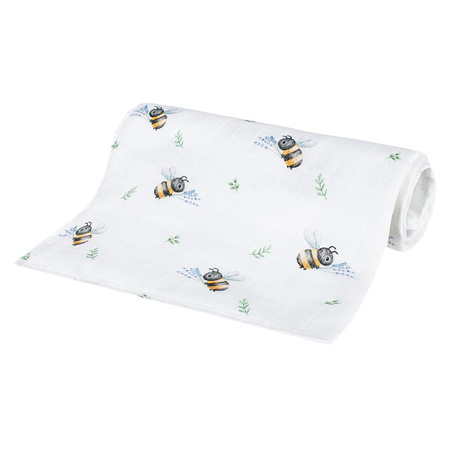 Bocioland Pieluszka Bambusowa 75x75 PSZCZÓŁKI