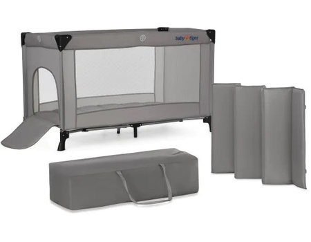Baby Tiger Łóżeczko turystyczne VIKI, szare