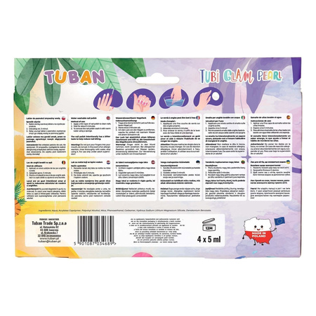 Tuban Tubi Glam zestaw 4 szt. lakierów do paznokci (zmywalnych wodą)