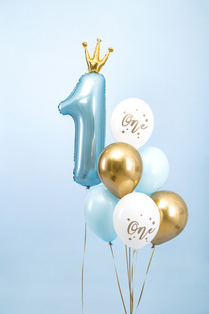 Balony 30cm, One, Pastel Light Blue (1 op. / 6 szt.)