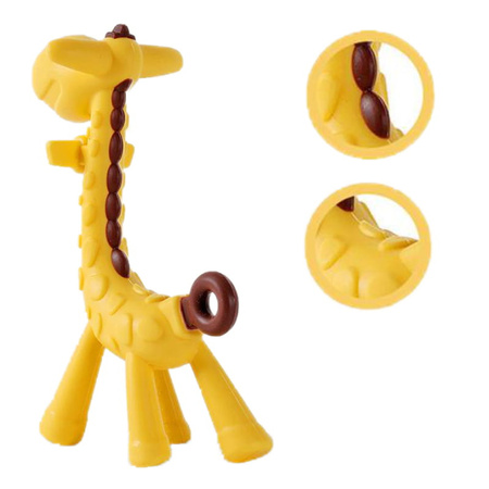 Bocioland Gryzak silikonowy Żyrafa żółto-brązowa