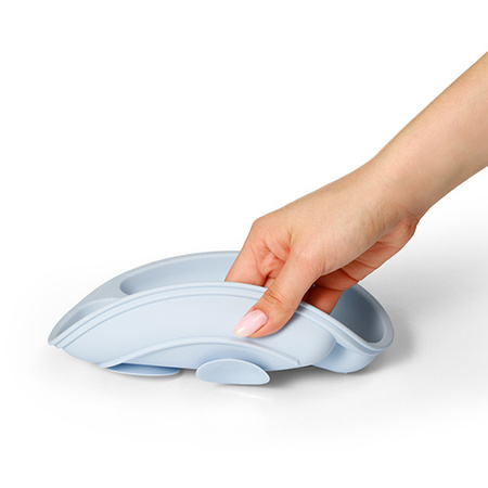 Babyono Silikonowy talerzyk z przyssawką niebieski