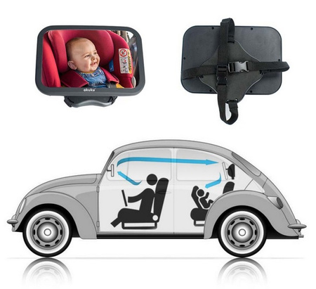 Akuku Lusterko do obserwacji dziecka w aucie 360°