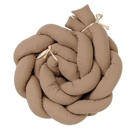 Babymatex Ochraniacz do łóżeczka Warkocz Muślin Mokka dł. 200cm