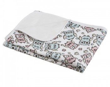 Podkład,Mata Frotte z ceratką do przewijania 50x70 cm , sowy pastelowe