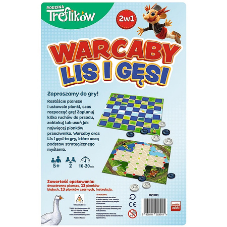 Trefl Gra Warcaby / Lis i Gęsi - Rodzina Treflików