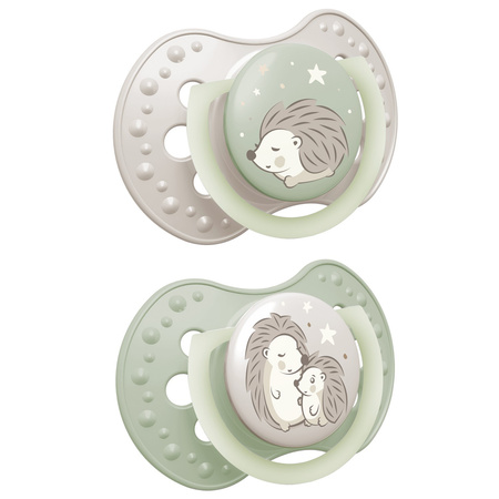 Lovi Smoczek silikonowy dynamiczny 18 m + Night&day Hedgehog