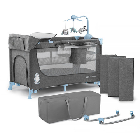 Kinderkraft łóżeczko turystyczne JOY z akcesoriami, blue