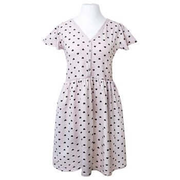 Eevi Koszula ciążowa Linda beżowa w serduszka M