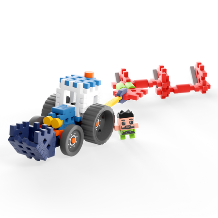 Marioinex Mini Waffle Farmer - Traktor z pługiem