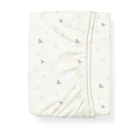 Babyono Bambusowe prześcieradło z gumką do łóżeczka, PAPER PLANES 60x120 749/03