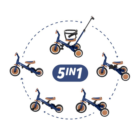 PETITE&MARS Wielofunkcyjny rowerek trójkołowy 5w1 Turbo Enigmatic Blue