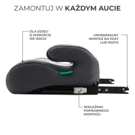 Kinderkraft Podstawka samochodowa I-BOOST I-Size Grey