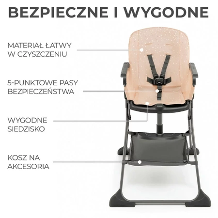 Kinderkraft Krzesełko do karmienia FOLDEE Pink