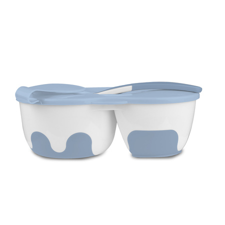 Babyono Miseczka dla dzieci i niemowląt dwukomorowa z łyżeczką