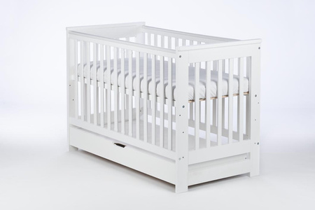 DREWEX Łóżeczko tapczanik EVA Białe + szuflada