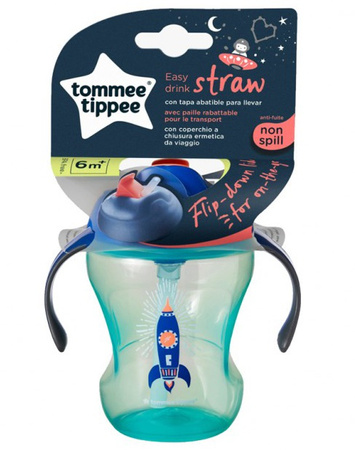 Tommee Tippee Bidon ze słomką niekapek Rakieta 230ml 6m+ zielony