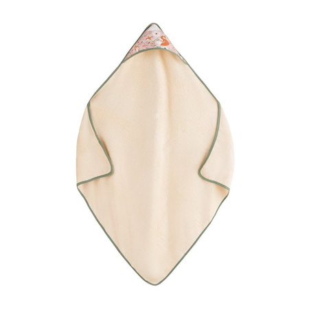 PETITE&MARS Okrycie kąpielowe bambusowe z kapturkiem 100 x 100 cm LOULOU Rosy Wilderness