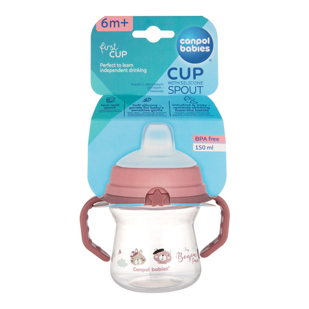 Canpol Babies Kubek z silikonowym ustnikiem FirstCup 150ml BONJOUR PARIS
