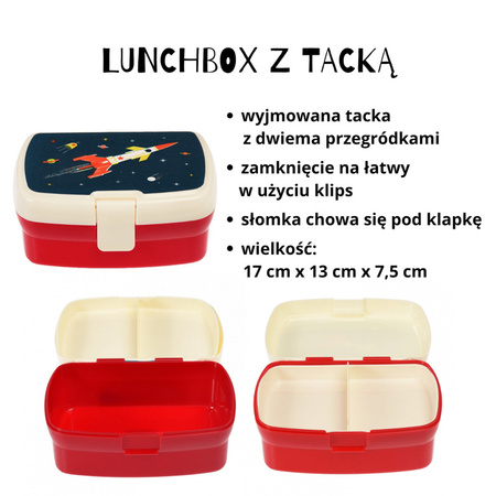 Rex London Zestaw do szkoły lunchbox i bidon ze słomką Kosmos