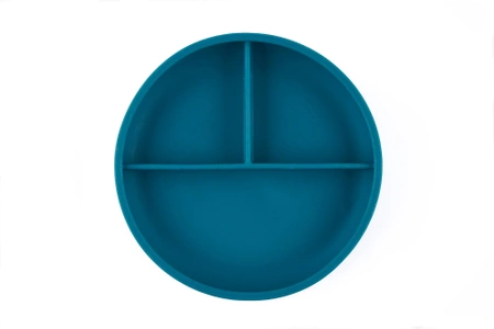 Baby In World Talerz trójdzielny silikonowy z przyssawką Ocean Blue