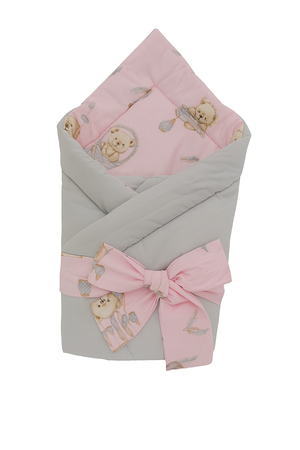 Mu&Mu Rożek niemowlęcy na kokardę Miś Boho Róż