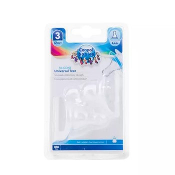 Canpol babies smoczek silikon szybki okrągły do butelki wąskiej 2 szt